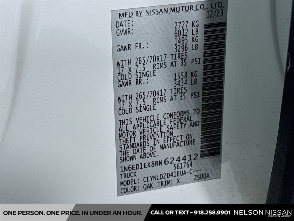 Certified 2024 Nissan Frontier PRO-4X w/ Pro Convenience Package AWD/4WD image 32