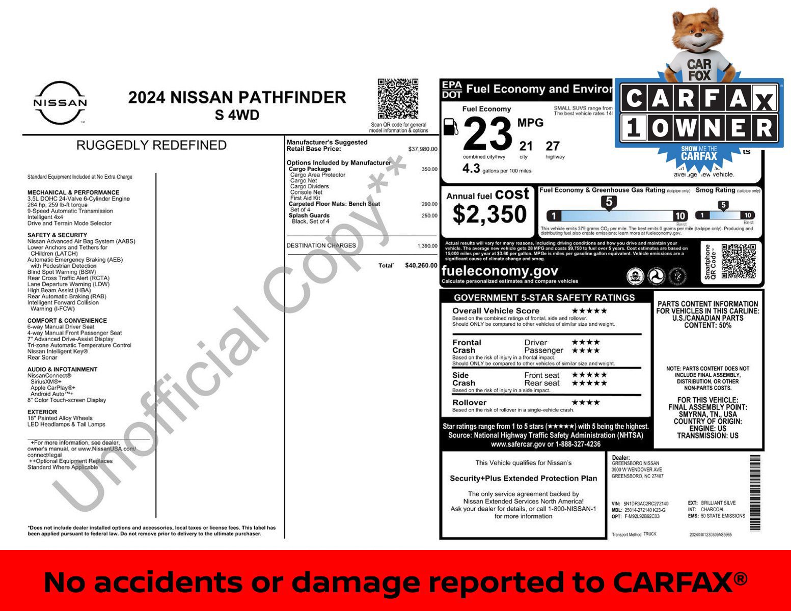 Certified 2024 Nissan Pathfinder S w/ Cargo Package AWD/4WD image 3