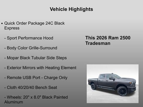 New 2026 RAM 2500 Tradesman AWD/4WD image 35