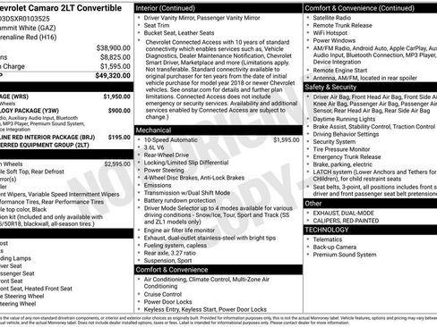 Certified 2024 Chevrolet Camaro LT w/ RS Package image 11