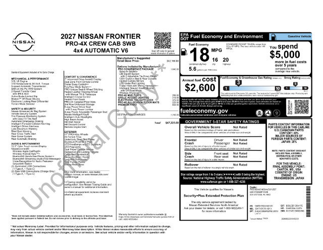 New 2027 Nissan Frontier PRO-4X w/ Pro Convenience Package AWD/4WD image 11