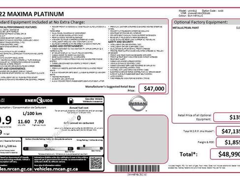 Used 2022 Nissan Maxima Platinum image 4