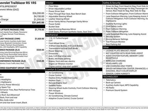Used 2023 Chevrolet TrailBlazer RS w/ Sun and Liftgate Package FWD image 12