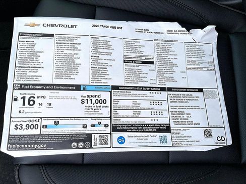New 2026 Chevrolet Tahoe RST w/ RST Capability Package image 14