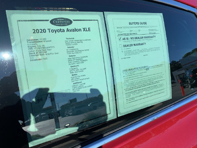 Used 2020 Toyota Avalon XLE w/ Moonroof Package FWD image 33