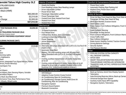 Used 2025 Chevrolet Tahoe High Country w/ Sun And Tow Package AWD/4WD image 60