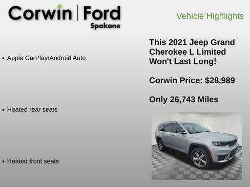 Used 2021 Jeep Grand Cherokee L Limited w/ Trailer Tow Group (B) image 12