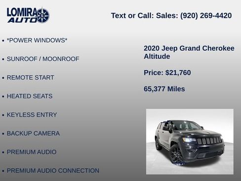 Used 2020 Jeep Grand Cherokee Altitude AWD/4WD image 27