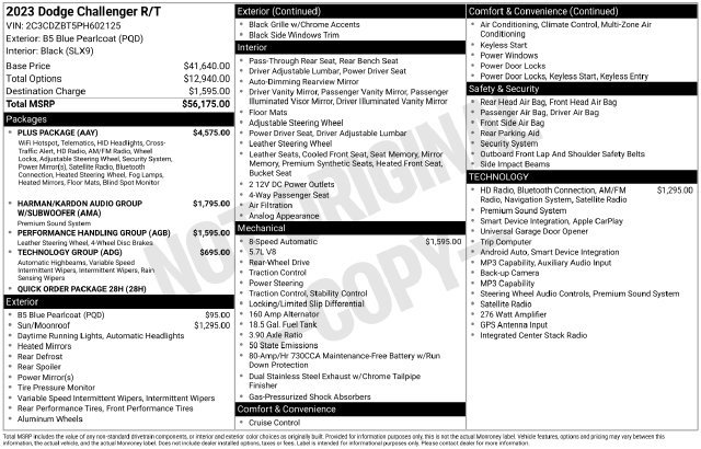 Used 2023 Dodge Challenger R/T w/ Plus Package RWD image 6