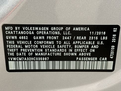 Used 2017 Volkswagen Passat 3.6 SEL Premium image 27