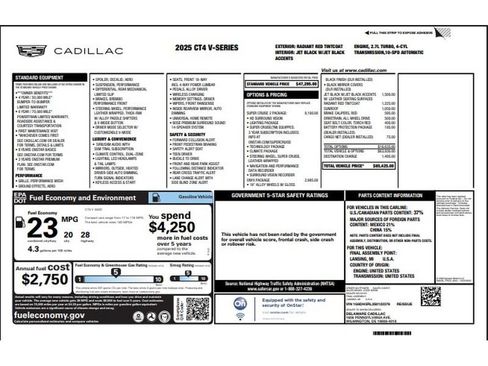 Used 2025 Cadillac CT4 V w/ Super Cruise Package AWD/4WD image 9
