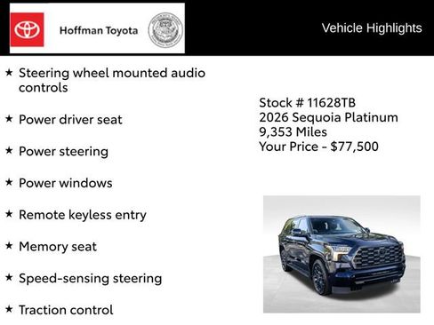 Certified 2026 Toyota Sequoia Platinum AWD/4WD image 22