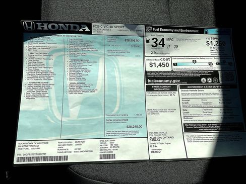 New 2026 Honda Civic Sport image 19