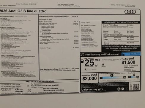 New 2026 Audi Q3 quattro 2.0T AWD/4WD image 35
