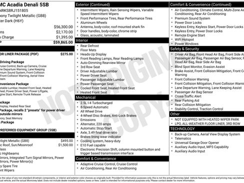 Used 2024 GMC Acadia Denali w/ LPO, Floor Liner Package AWD/4WD image 49