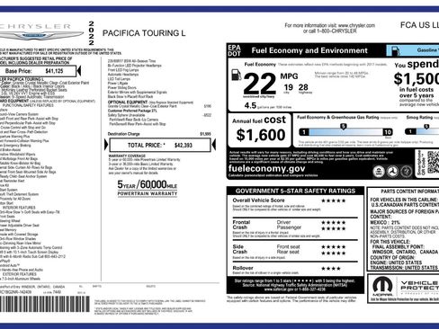 Used 2022 Chrysler Pacifica Touring-L FWD image 51
