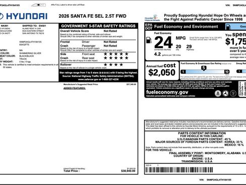 Certified 2026 Hyundai Santa Fe SEL FWD image 3