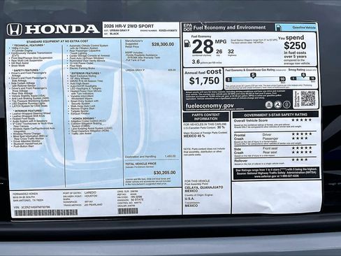 New 2026 Honda HR-V Sport image 19