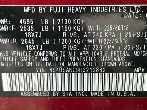 Used 2017 Subaru Outback 2.5i Limited image 35