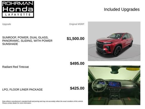 Used 2026 Chevrolet Traverse RS w/ LPO, Floor Liner Package FWD image 4
