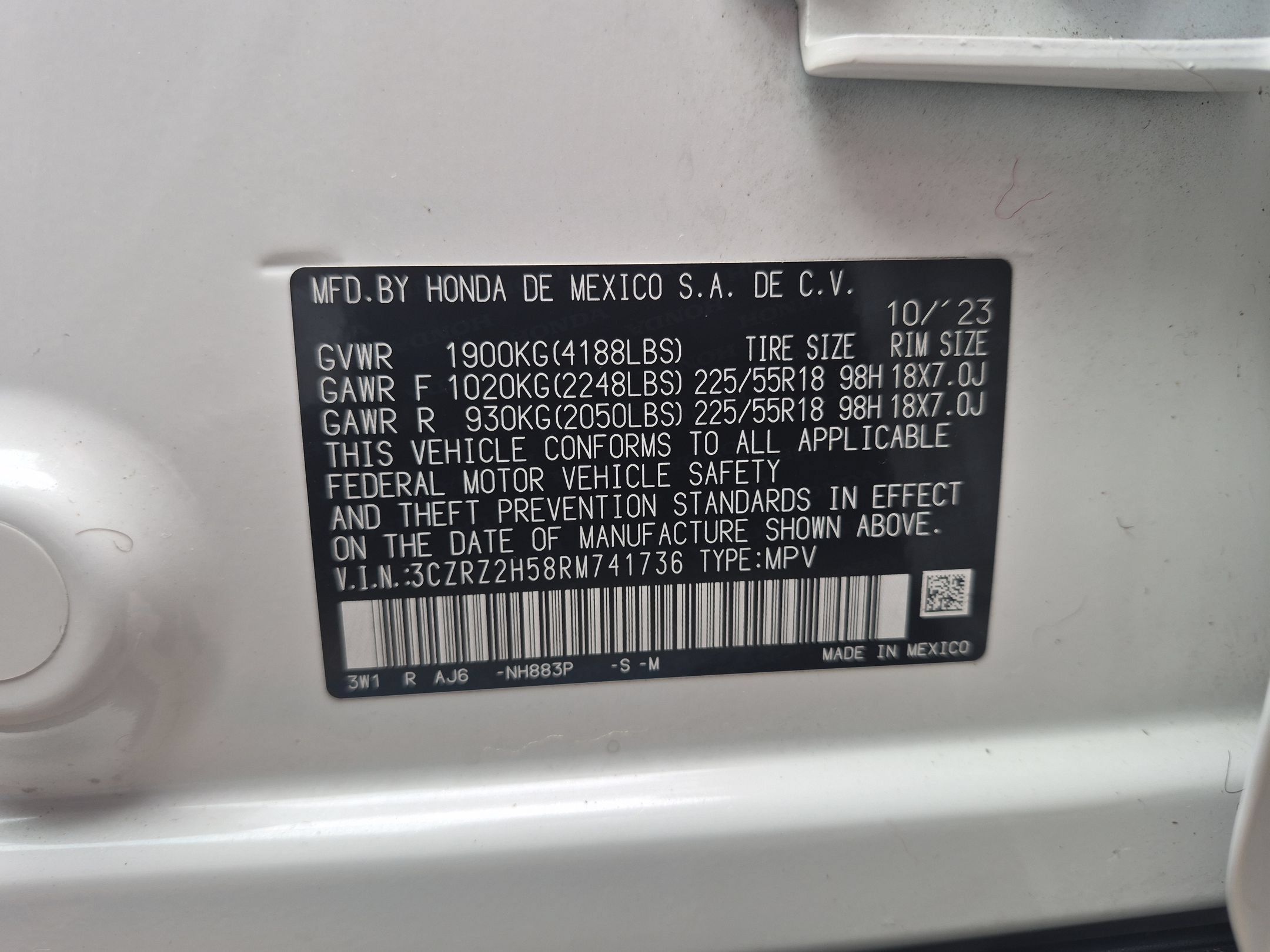 Certified 2024 Honda HR-V Sport image 34
