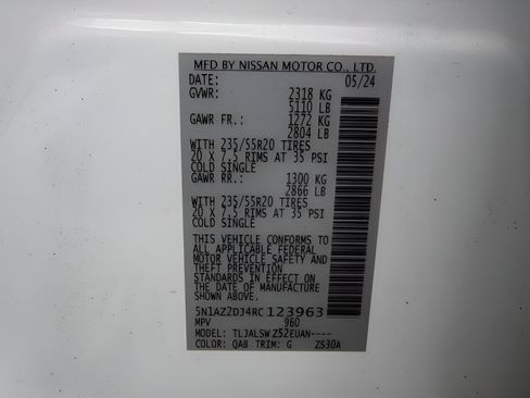 Used 2024 Nissan Murano Platinum w/ Cargo Package FWD image 29