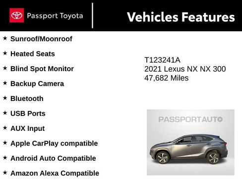 Used 2021 Lexus NX 300 AWD w/ Premium Package image 7
