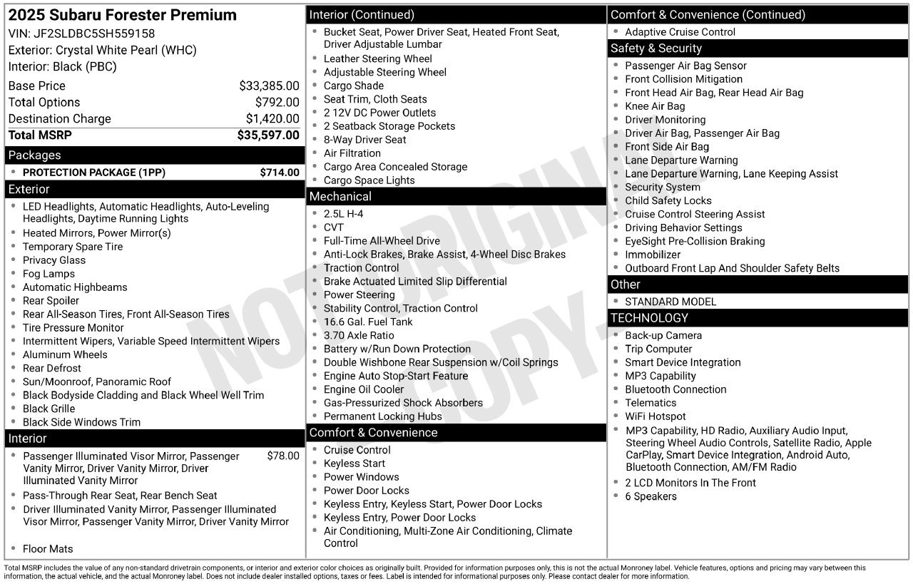 Used 2025 Subaru Forester Premium w/ Protection Package AWD/4WD image 5