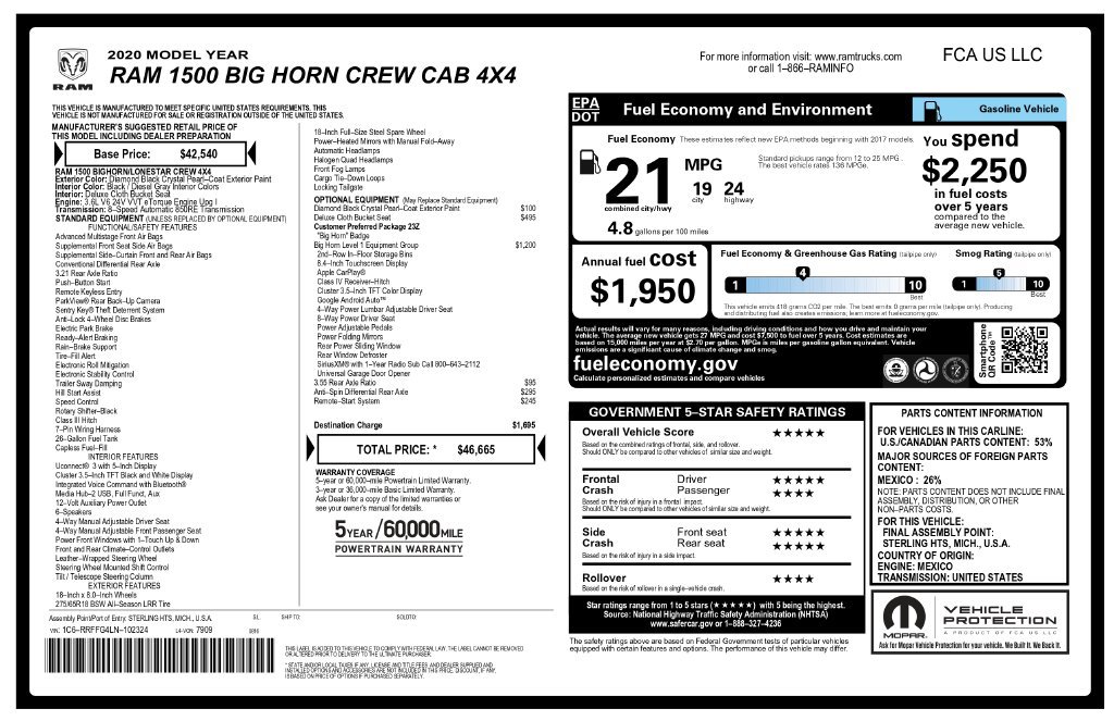Used 2020 RAM 1500 Big Horn AWD/4WD image 3