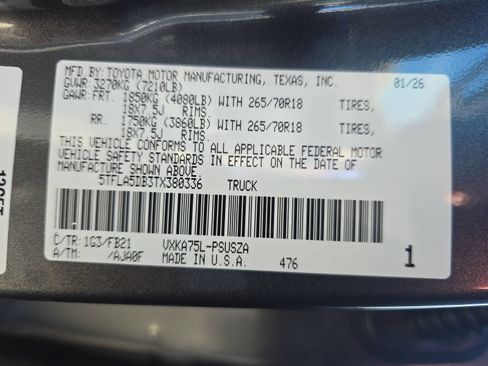 Used 2026 Toyota Tundra SR5 w/ SR5 Convenience Package AWD/4WD image 29