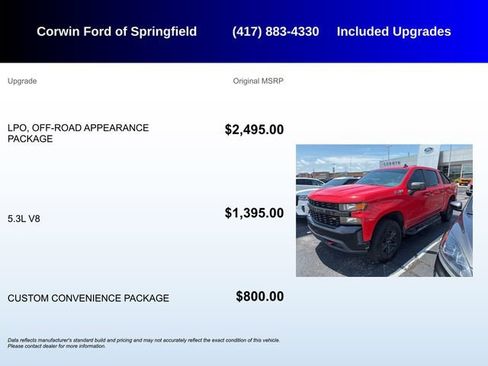 Used 2019 Chevrolet Silverado 1500 Custom Trail Boss AWD/4WD image 5