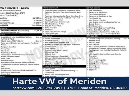 Used 2022 Volkswagen Tiguan SE w/ Panoramic Sunroof Package AWD/4WD image 1