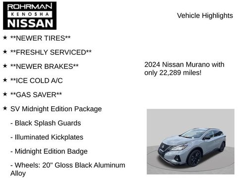 Certified 2024 Nissan Murano SV w/ SV Midnight Edition Package AWD/4WD image 7
