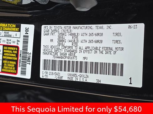 Used 2023 Toyota Sequoia Limited image 46