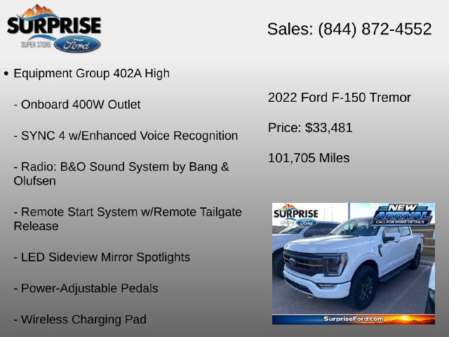 Used 2022 Ford F150 Tremor w/ Equipment Group 402A High AWD/4WD image 12