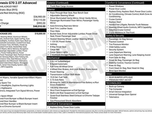 Used 2019 Genesis G70 2.0T Advanced w/ Sport Package image 3