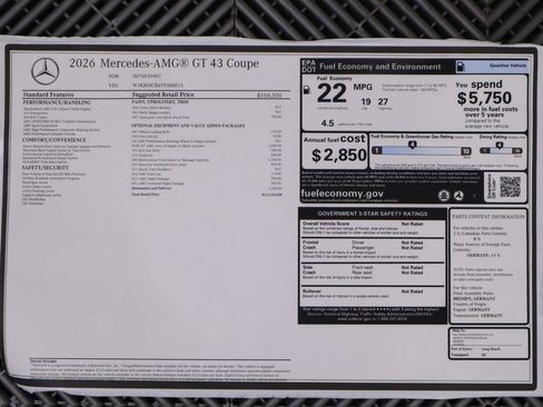 New 2026 Mercedes-Benz AMG GT 43 image 9