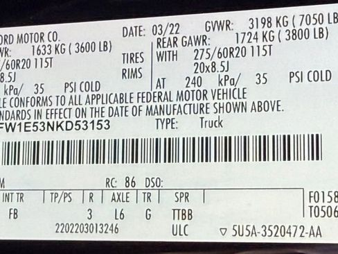 Used 2022 Ford F150 XLT w/ Equipment Group 302A High image 54