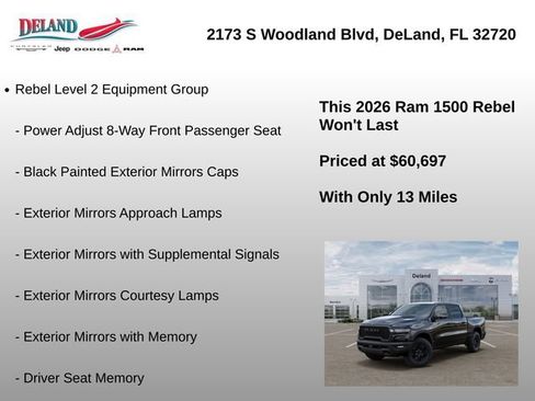New 2026 RAM 1500 Rebel w/ Rebel Level 2 Equipment Group AWD/4WD image 18