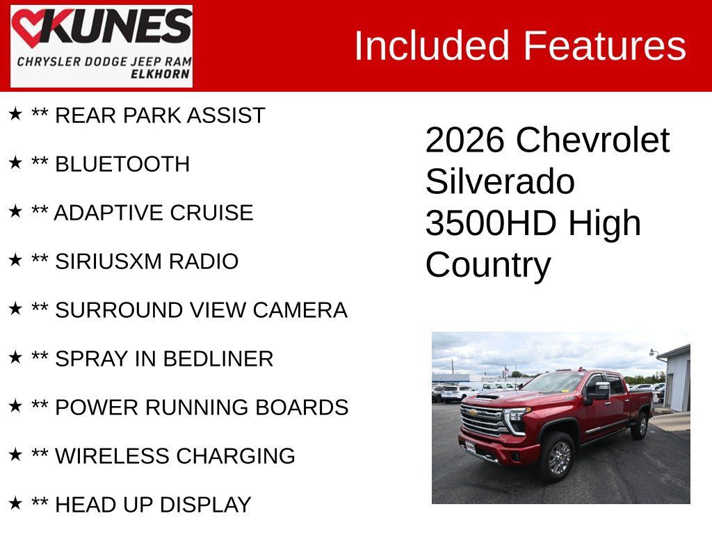 Used 2026 Chevrolet Silverado 3500 High Country w/ High Country Premium Package AWD/4WD image 3