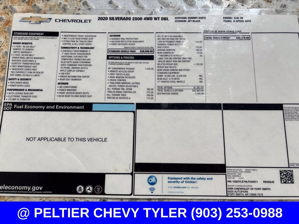Used 2020 Chevrolet Silverado 2500 W/T w/ WT Convenience Package AWD/4WD image 22