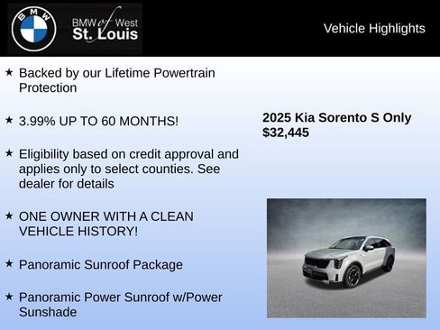 Used 2025 Kia Sorento S w/ Panoramic Sunroof Package image 8