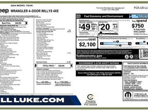 Used 2024 Jeep Wrangler Unlimited AWD/4WD image 1