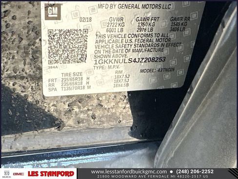 Used 2018 GMC Acadia SLT w/ LPO, Floor Liner Package image 19