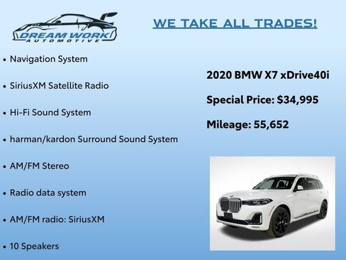 Used 2020 BMW X7 xDrive40i w/ Premium Package image 2