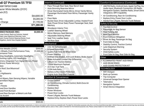 Used 2023 Audi Q7 3.0T Premium w/ Convenience Package AWD/4WD image 3