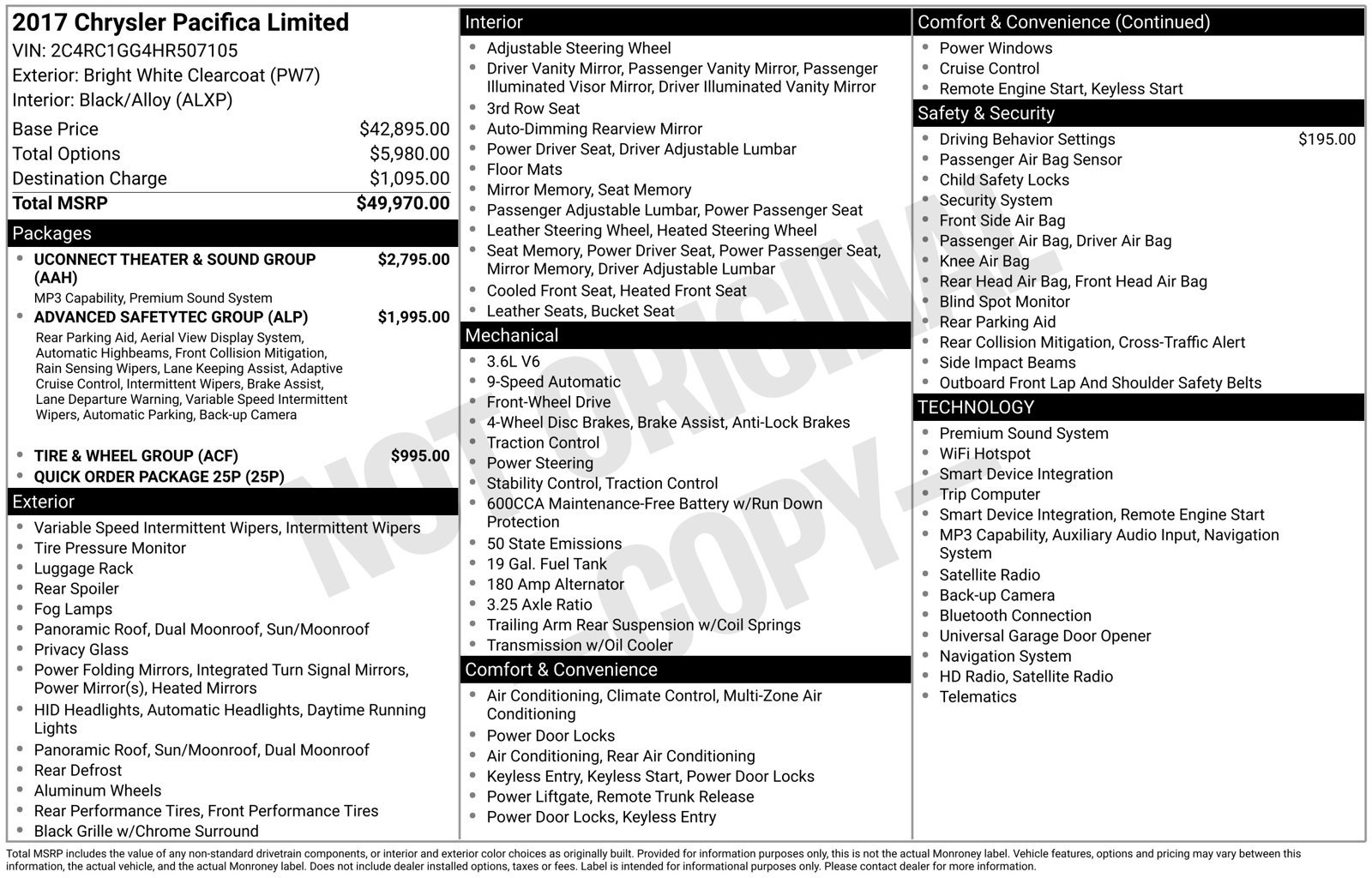 Used 2017 Chrysler Pacifica Limited FWD image 5