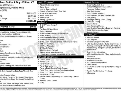 Used 2023 Subaru Outback Onyx Edition XT w/ Popular Package #2 AWD/4WD image 3