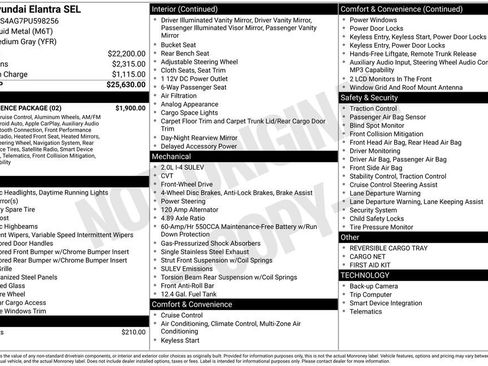 Certified 2023 Hyundai Elantra SEL w/ Convenience Package FWD image 6