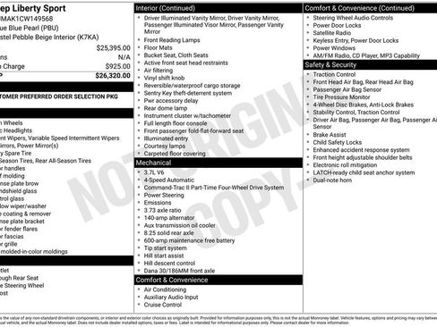 Used 2012 Jeep Liberty Sport AWD/4WD image 2